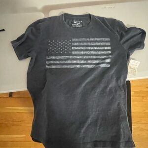 Lucky Brand Charcoal USA Flag Tee NWT